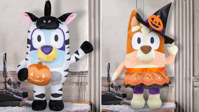 Bluey Halloween Porch Greeter Bluey in Zebra Costume and Bluey Halloween Porch Greeter Bingo as Witch Bluey Halloween Porch Greeter Bluey in Zebra Costume and Bluey Halloween Porch Greeter Bingo as Witch