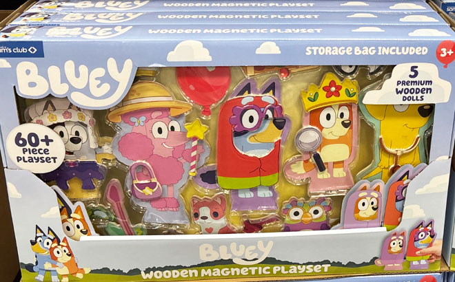 Bluey Wooden Magnetic 60pc Playset