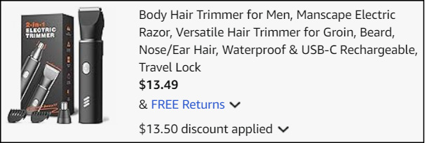 Body Hair Trimmer Checkout Body Hair Trimmer Checkout