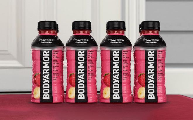 Bodyarmor Sports Drink Sports Beverage 8 Pack in front of the Door