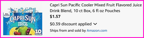 Capri Sun Juice Pouches Checkout Screen Capri Sun Juice Pouches Checkout Screen