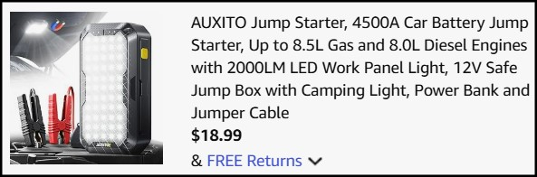 Car Jump Starter Checkout