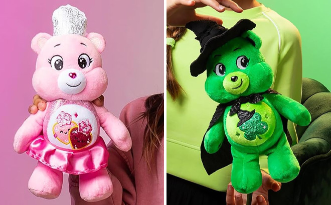 Care Bears x Wicked Good Luck Bear as Elphaba and Love a Lot Bear as Glinda