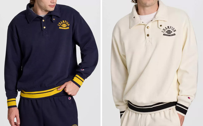 Champion Mens Snap Mock Neck Sweatshirts Champion Mens Snap Mock Neck Sweatshirts