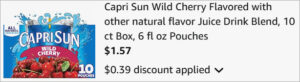 Checkout page of Capri Sun Juice Pouches 10 Pack Checkout page of Capri Sun Juice Pouches 10 Pack