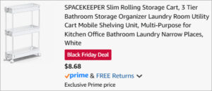 Checkout page of Spacekeeper 3 Tier Slim Rolling Storage Cart Checkout page of Spacekeeper 3 Tier Slim Rolling Storage Cart