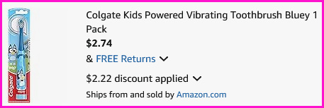 Colgate Kids Bluey Toothbrush Checkout Screen