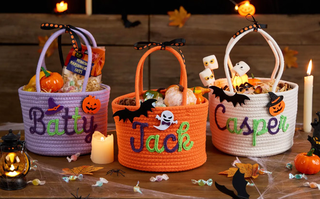 Custom Halloween Trick or Treat Basket with Name