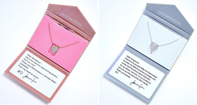 Diamonique x Jennifer Miller Mini Pave Heart Necklace in Two Colors