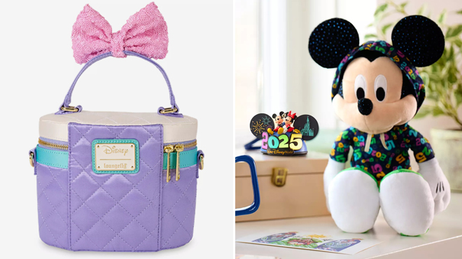 Disney Daisy Duck 85th Anniversary Loungefly Crossbody Bag and Disney 13 Inch Mickey Mouse 2025 Plush Disney Daisy Duck 85th Anniversary Loungefly Crossbody Bag and Disney 13 Inch Mickey Mouse 2025 Plush