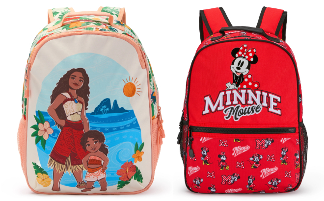 Disney Moana 2 Backpack and Minnie Mouse Collegiate Backpack Disney Moana 2 Backpack and Minnie Mouse Collegiate Backpack