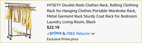 Double Rods Clothes Rack at Checkout