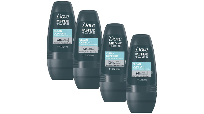Dove MenCare Clean Comfort Roll On Deodorant 4 Pack Dove MenCare Clean Comfort Roll On Deodorant 4 Pack