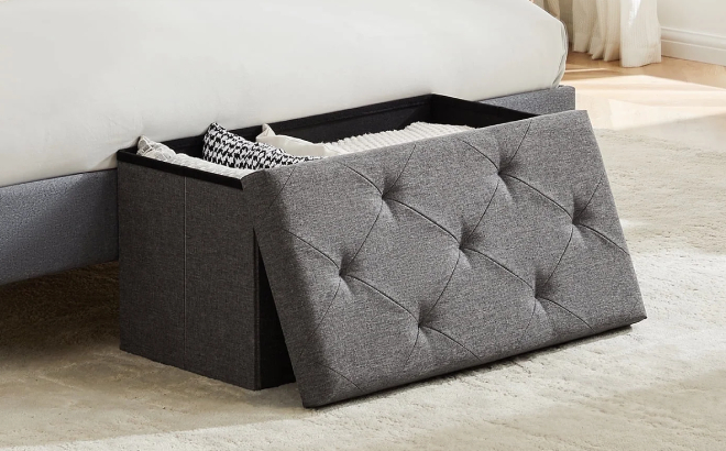 EDX Multi functional 30 Inch Folding Storage Ottoman Bench