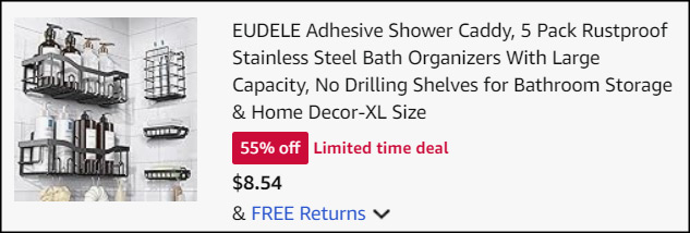 Eudele Shower Caddy 5 Pack Checkout