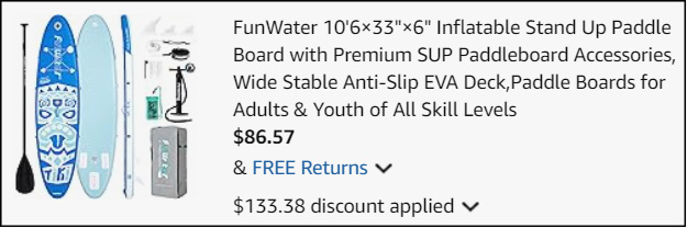 FunWater Inflatable Stand Up Paddle Board Checkout