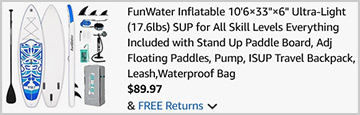 FunWater Inflatable Stand Up Paddle Board Screenshot
