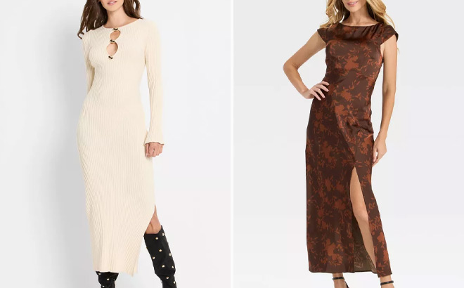 Future Collective Womens Ribbed Maxi Dress