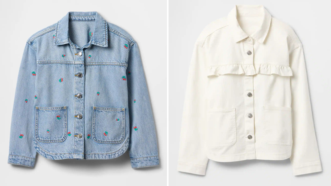 GAP Factory Kids Embroidered Denim Shirt Jacket