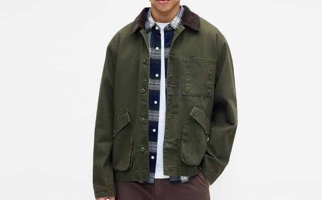 GAP Factory Mens Relaxed Canvas Barn Jacket GAP Factory Mens Relaxed Canvas Barn Jacket