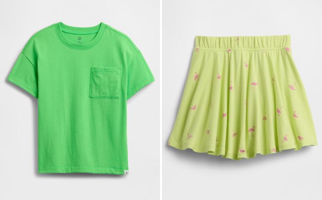 GAP Factory babyGap Relaxed Pocket T Shirt and Pull On Jersey Skort GAP Factory babyGap Relaxed Pocket T Shirt and Pull On Jersey Skort