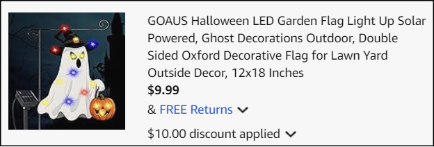 GOAUS Halloween LED Garden Flag Checkout