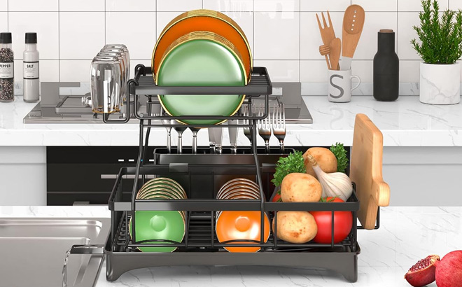Godboat 2 Tier Dish Drying Rack