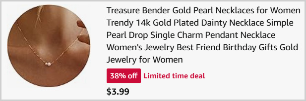 Gold Pearl Necklace at Checkout