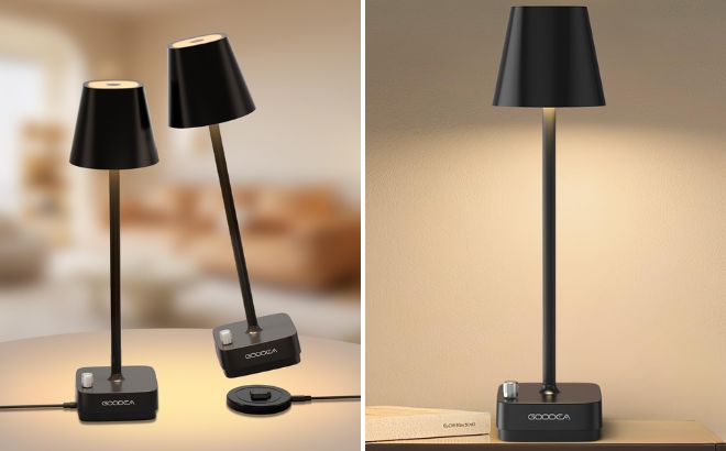 Goodea 2 Packs Cordless Table Lamp