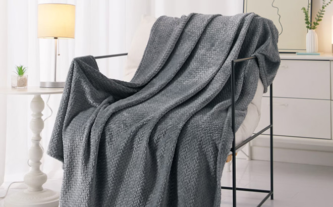 Grey Blanket on a Chair Grey Blanket on a Chair