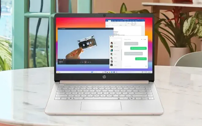 HP 14 Inch Laptop on Table