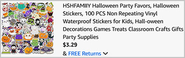 Halloween 100 Count Waterproof Stickers Screenshot