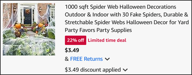 Halloween Spider Web Decoration at Checkout Halloween Spider Web Decoration at Checkout
