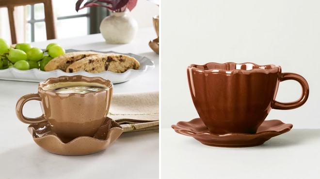 Hearth Hand with Magnolia Scalloped Stoneware Espresso Cup