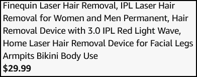 IPL Laser Hair Removal Checkout Page