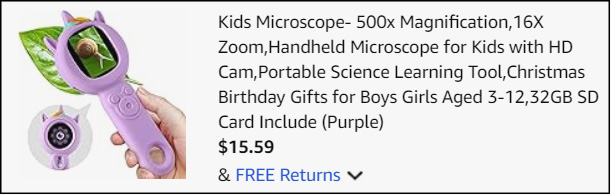 Kids Microscope Checkout