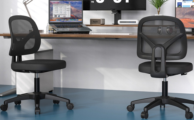 Kizeck Armless Mesh Small Office Computer Desk Chairs