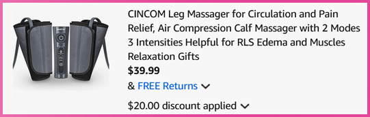 Leg Massager Cart Screen Leg Massager Cart Screen