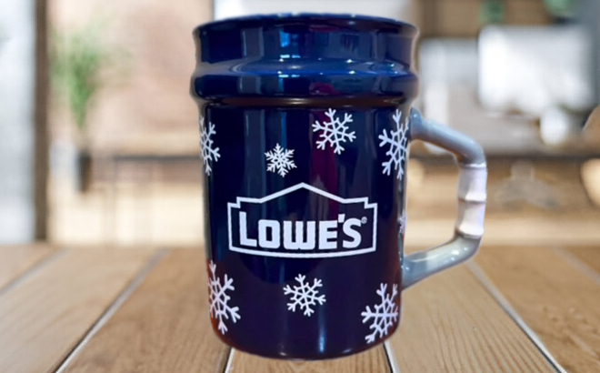 Lowes Holiday Mug on a Table