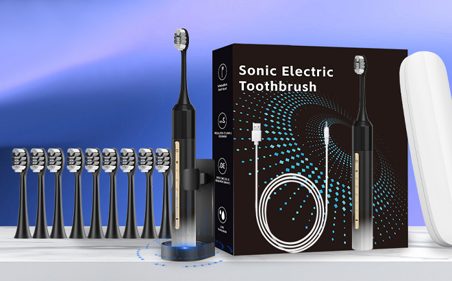 Lumivoid Sonic Electric Toothbrush Set on a Table