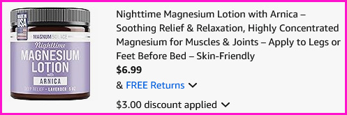 Magnesium Lotion Checkout Screen