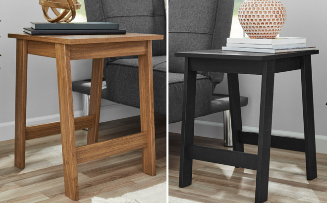 Mainstays Small Square Wood Side Table in Two Colors