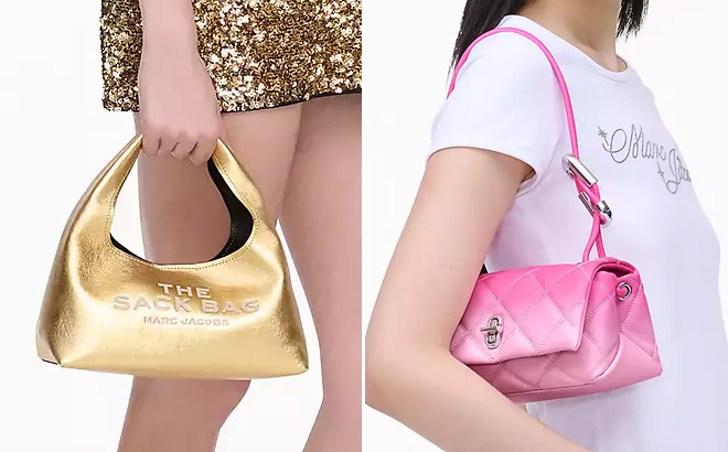 Marc Jacobs The Metallic Leather Mini Sack Bag