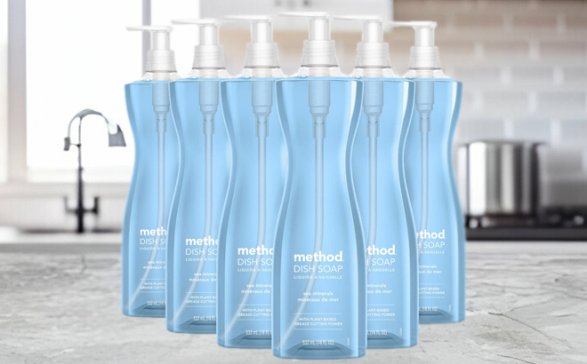 Method Dish Soap 6 Pack on a Kitchen Counter