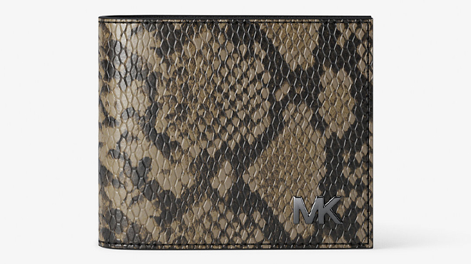 Michael Kors Cyrus Snake Embossed Billfold Wallet With Coin Pouch Michael Kors Cyrus Snake Embossed Billfold Wallet With Coin Pouch