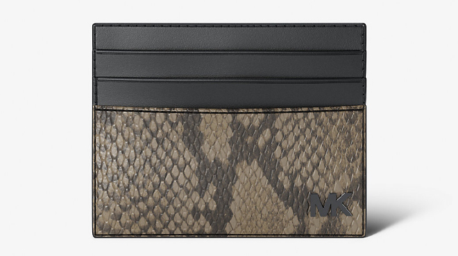 Michael Kors Cyrus Snake Embossed Tall Card Case Michael Kors Cyrus Snake Embossed Tall Card Case