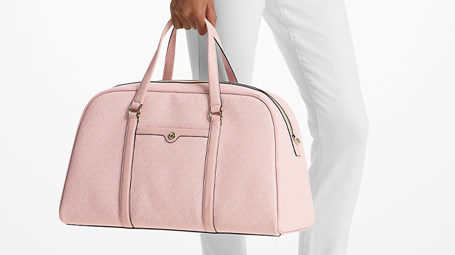 Michael Kors Jet Set Travel Extra Large Signature Logo Weekender Bag Michael Kors Jet Set Travel Extra Large Signature Logo Weekender Bag