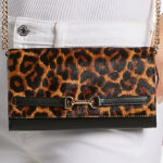 Michael Kors Outlet Carson Large Leopard Print Calf Hair Crossbody Bag