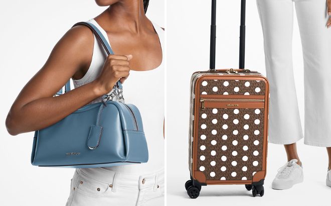 Michael Kors Outlet Cecily Medium Shoulder Bag and Small Polka Dot Signature Logo Suitcase