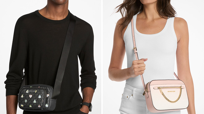 Michael Kors Outlet Cooper Small Logo Camera Crossbody Bag With Pouch